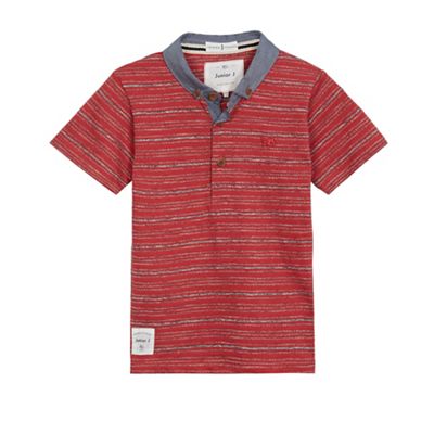 J by Jasper Conran Boys' red textured polo shirt